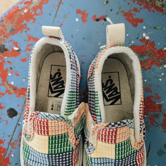 Vans Multicolor Patchwork Kids Slip-On Sneakers - Picture 2 of 6